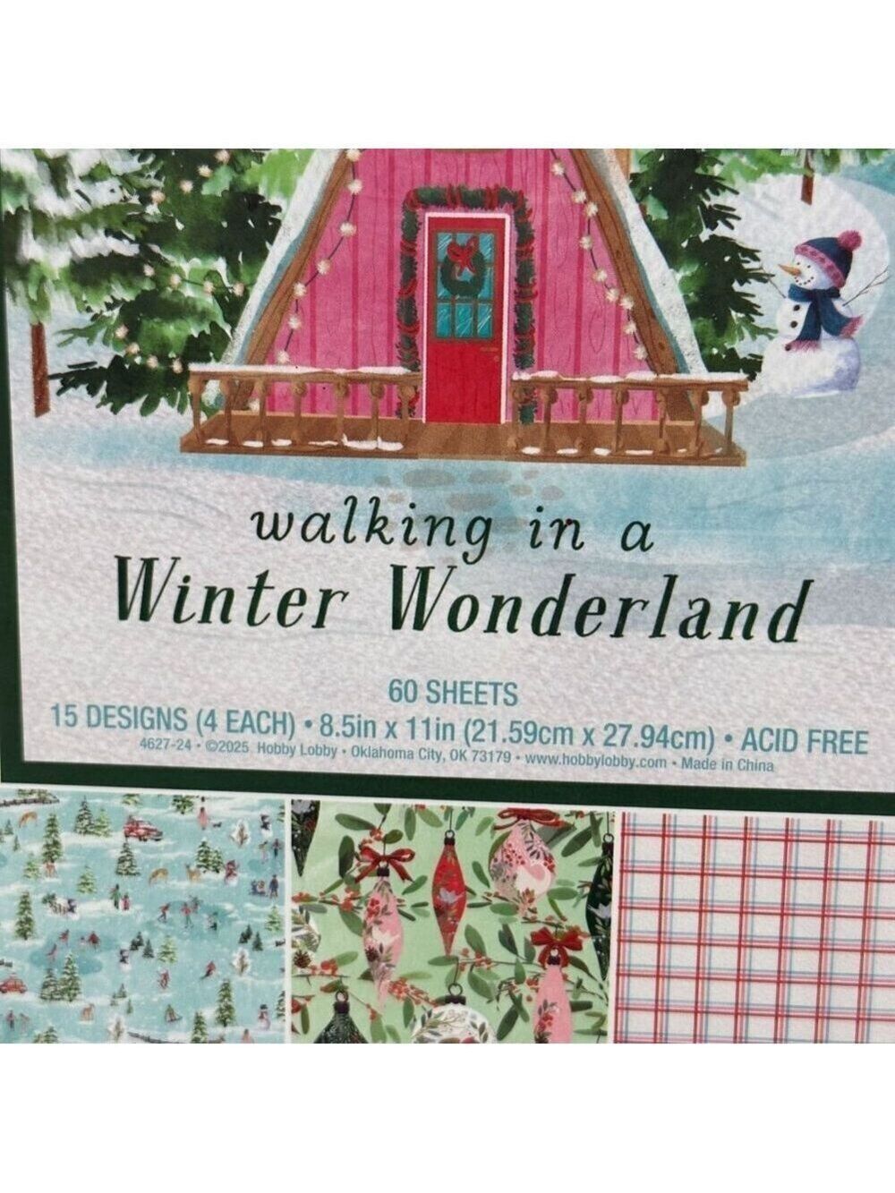 Christmas Holiday Wonderland Scrapbook Paper Pad 8.5x11 Craft Supply 60 Sheets - Picture 2 of 16